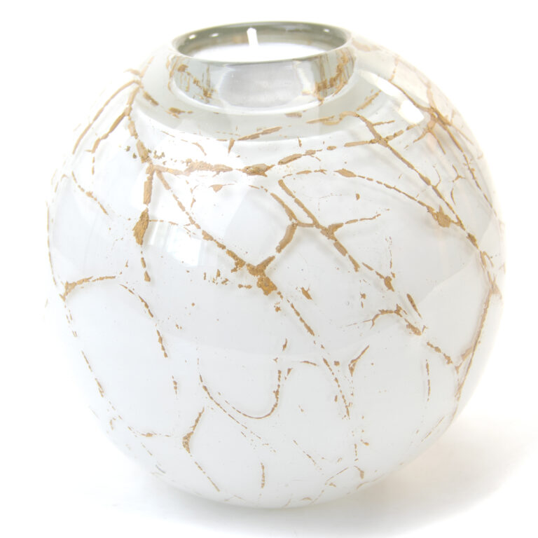 Tealight Urn Big | White & Gold | 600ml