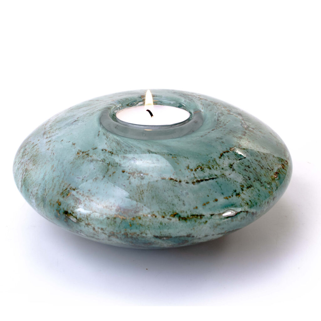 Disc Urn | Turquoise & Gold | 400ml