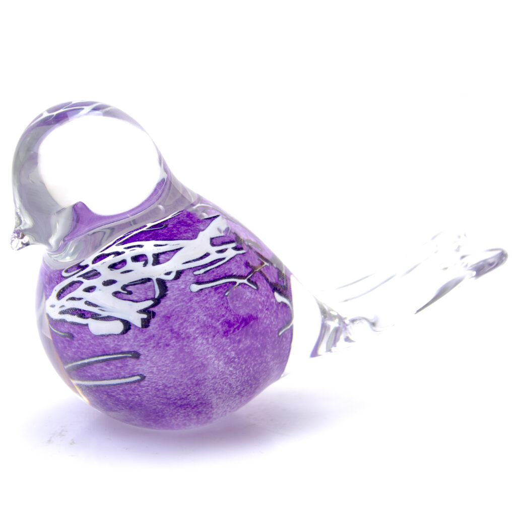 Bird Urn | Purple & White Stripes | 50ml