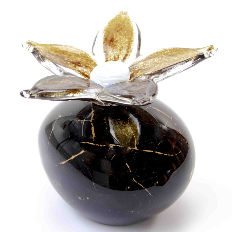 Stone Urn with Flower | Black & Brown | 250ml