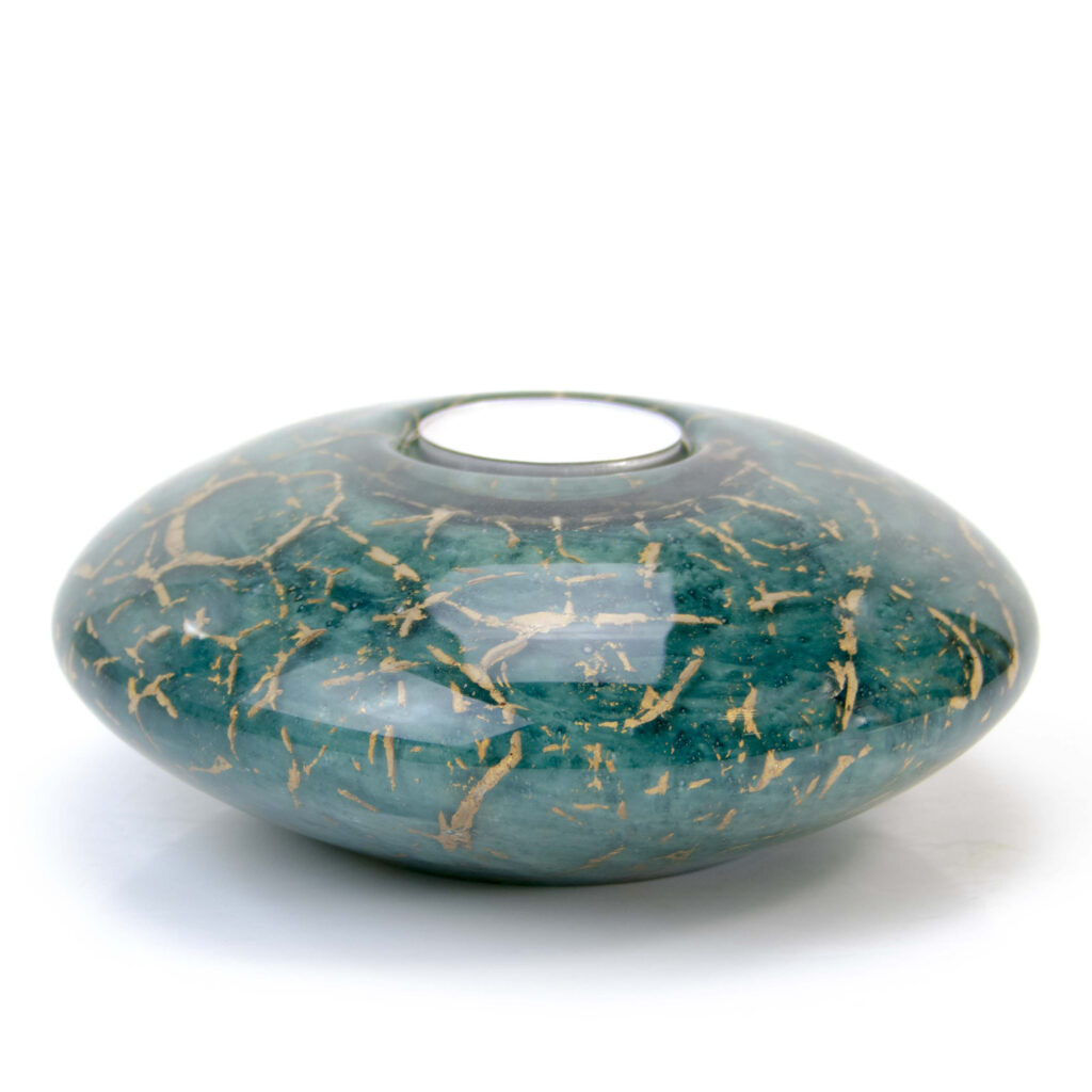 Disc Urn | Green & Gold | 400ml