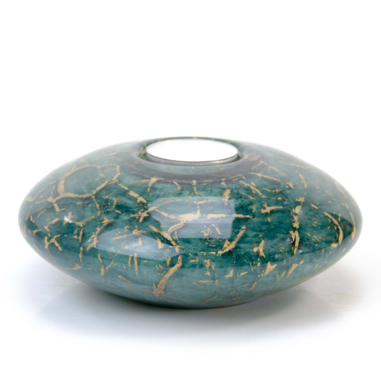 Disc Urn | Green & Gold | 400ml