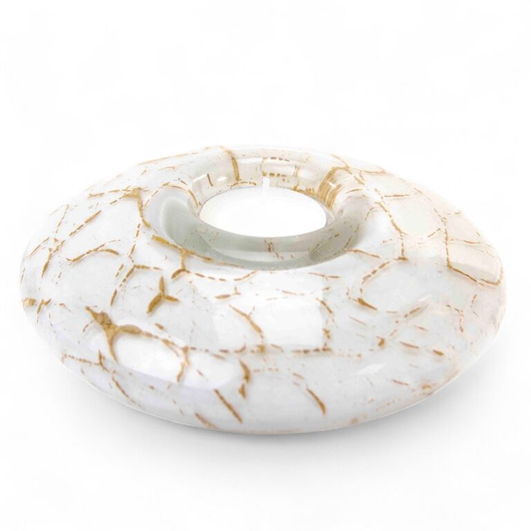Disc Urn | White & Gold | 400ml