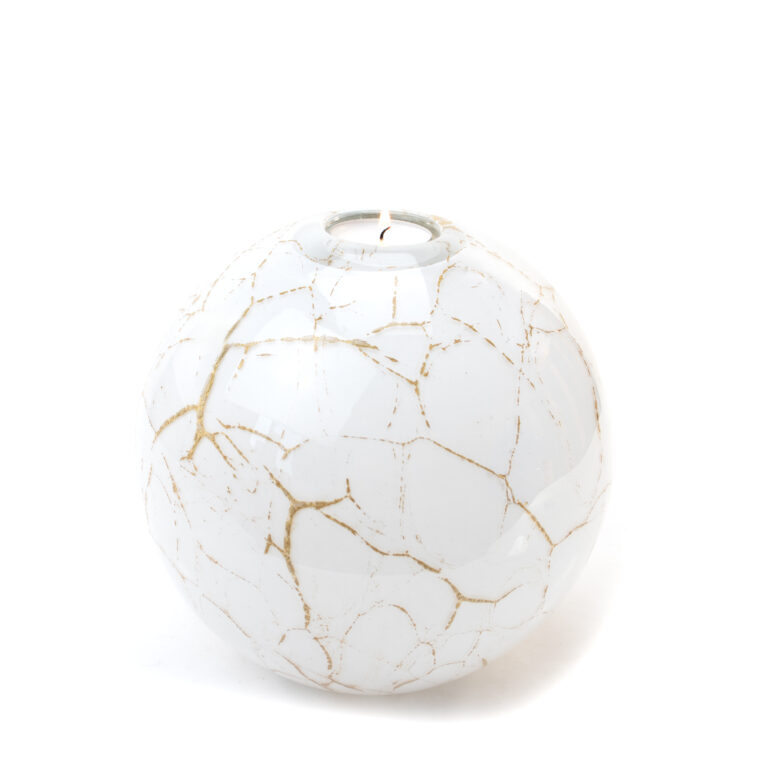 Tealight Urn XL | White & Gold | 1,6L